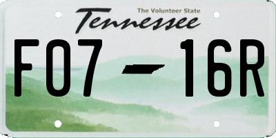 TN license plate F0716R