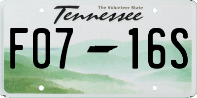TN license plate F0716S