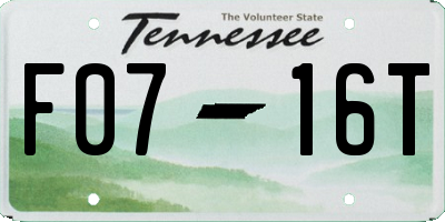 TN license plate F0716T