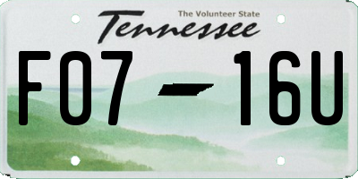 TN license plate F0716U