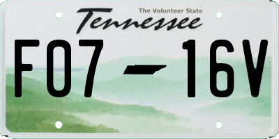 TN license plate F0716V