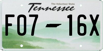 TN license plate F0716X