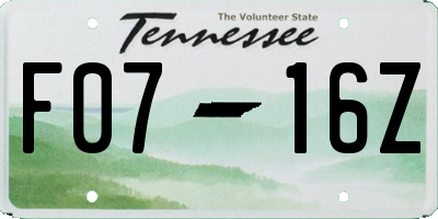 TN license plate F0716Z