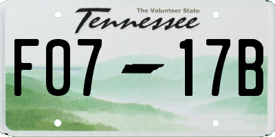 TN license plate F0717B