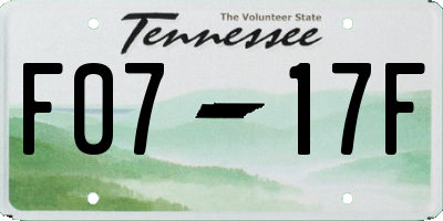 TN license plate F0717F