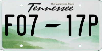 TN license plate F0717P