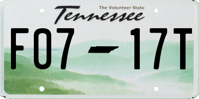 TN license plate F0717T