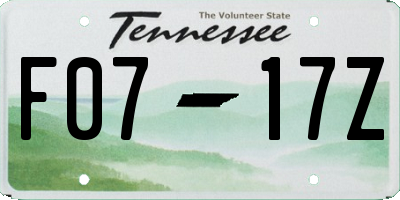 TN license plate F0717Z