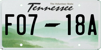 TN license plate F0718A