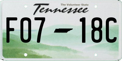 TN license plate F0718C