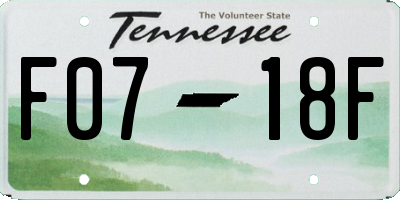 TN license plate F0718F