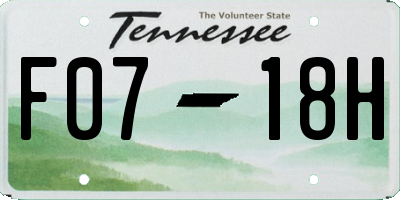 TN license plate F0718H