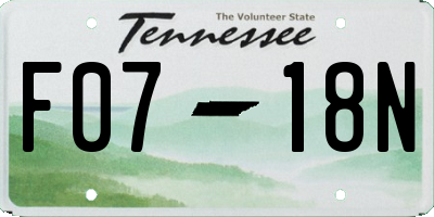 TN license plate F0718N