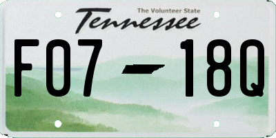 TN license plate F0718Q