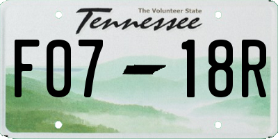 TN license plate F0718R