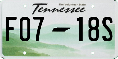 TN license plate F0718S