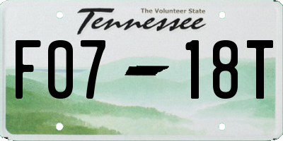 TN license plate F0718T