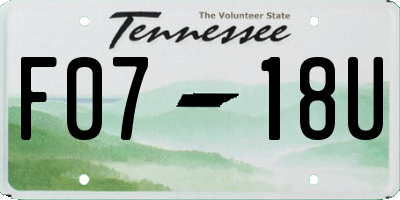 TN license plate F0718U