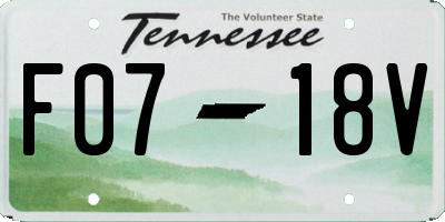 TN license plate F0718V