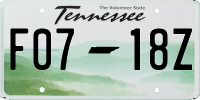TN license plate F0718Z