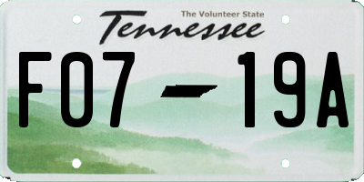 TN license plate F0719A