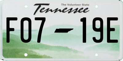 TN license plate F0719E