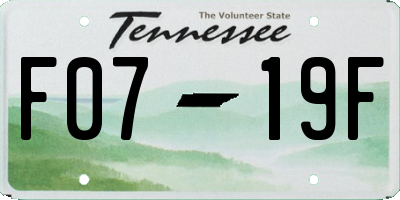 TN license plate F0719F