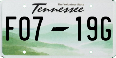TN license plate F0719G