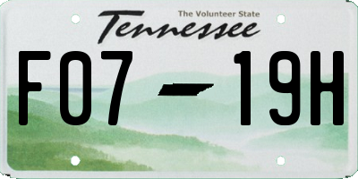 TN license plate F0719H