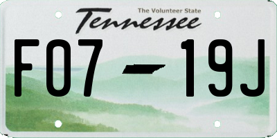 TN license plate F0719J
