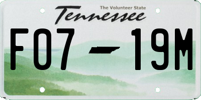 TN license plate F0719M