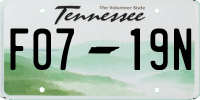 TN license plate F0719N