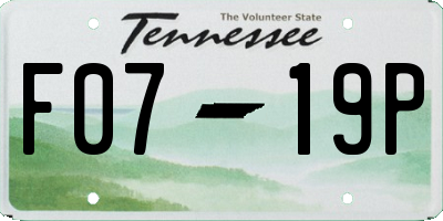 TN license plate F0719P