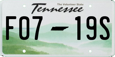 TN license plate F0719S