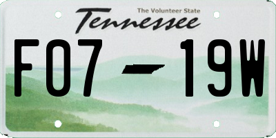 TN license plate F0719W