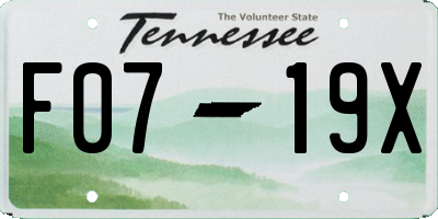 TN license plate F0719X