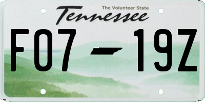 TN license plate F0719Z