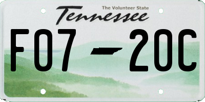 TN license plate F0720C