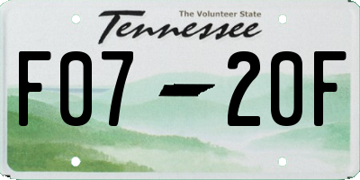 TN license plate F0720F
