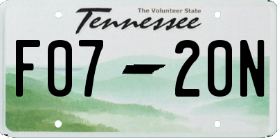 TN license plate F0720N