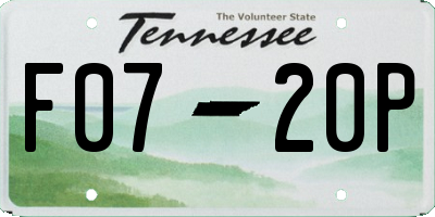 TN license plate F0720P