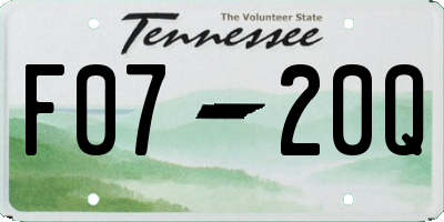 TN license plate F0720Q