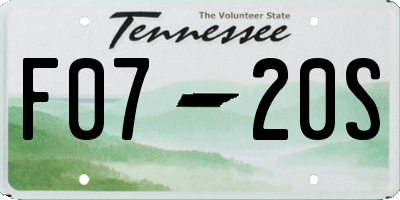 TN license plate F0720S