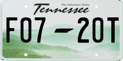 TN license plate F0720T