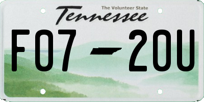 TN license plate F0720U