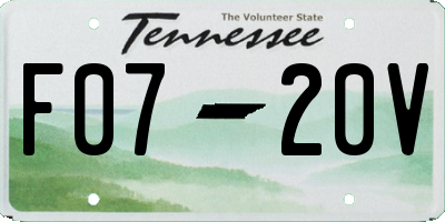 TN license plate F0720V