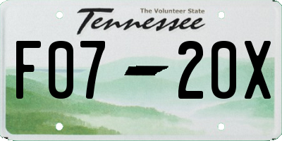 TN license plate F0720X