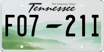 TN license plate F0721I