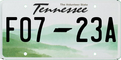 TN license plate F0723A