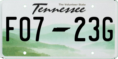 TN license plate F0723G
